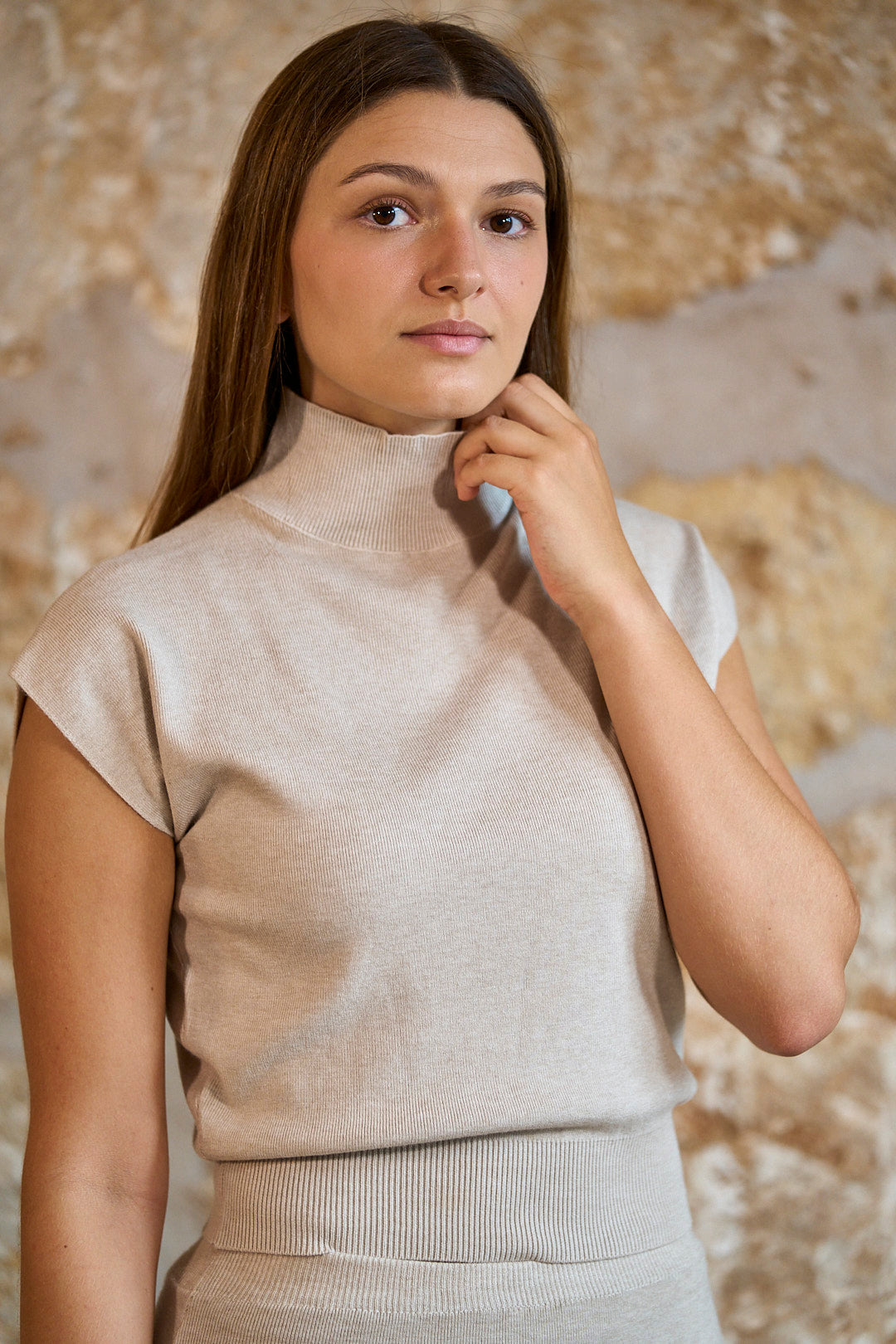 Conjunto de punto Siena en color beige