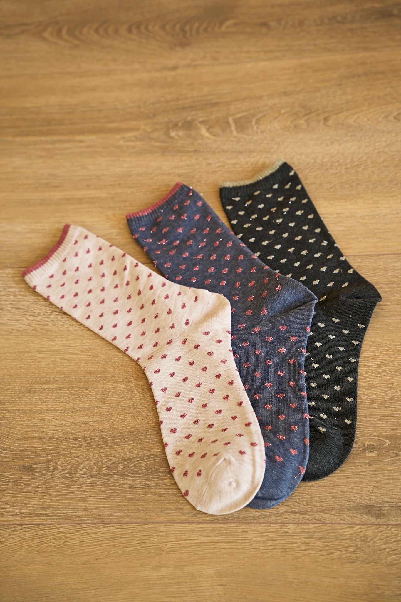 Pack 3 mitjons amb cors | Cotó talla 35-40