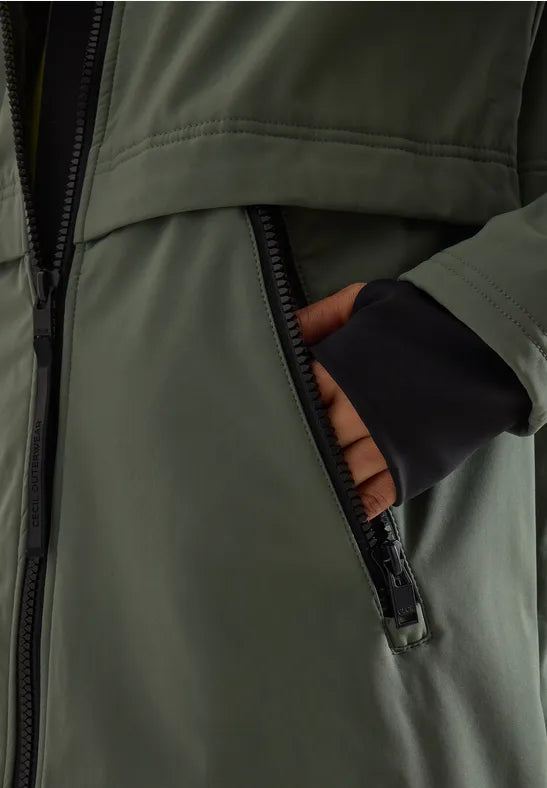 Abrigo softshell impermeable con capucha