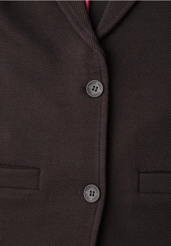 Blazer de punto con solapa en color marrón