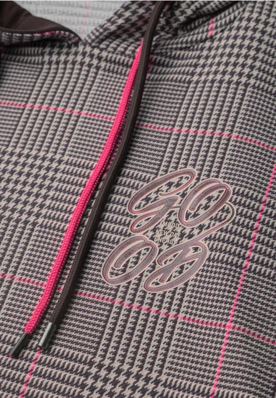 Sudadera de cuadros con capucha