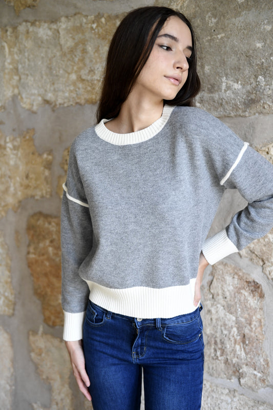 Jersei bicolor Gris