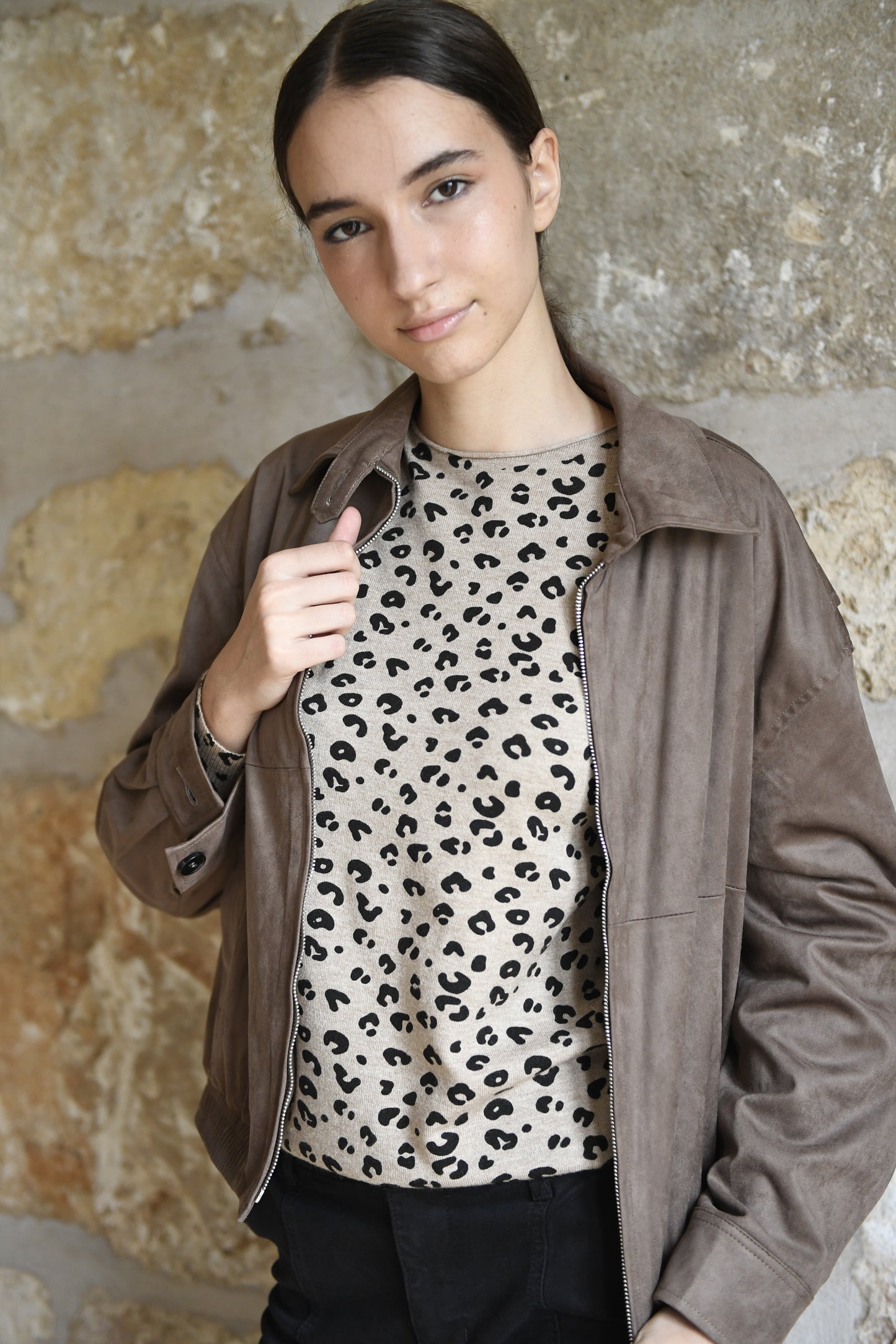 Jaqueta antelina Olivia Brown