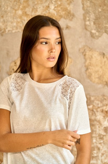 Camiseta de algodón Clémence en color blanco