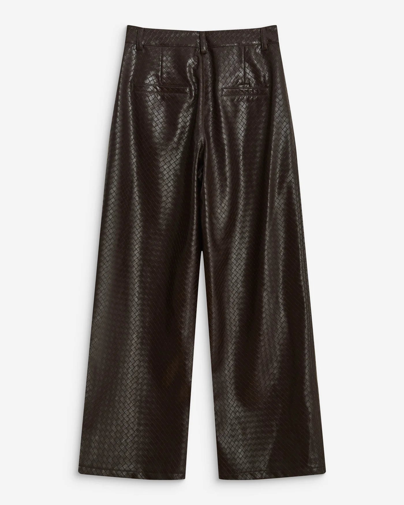 Pantalones bombachos de piel sintética texturizada color chocolate Artius