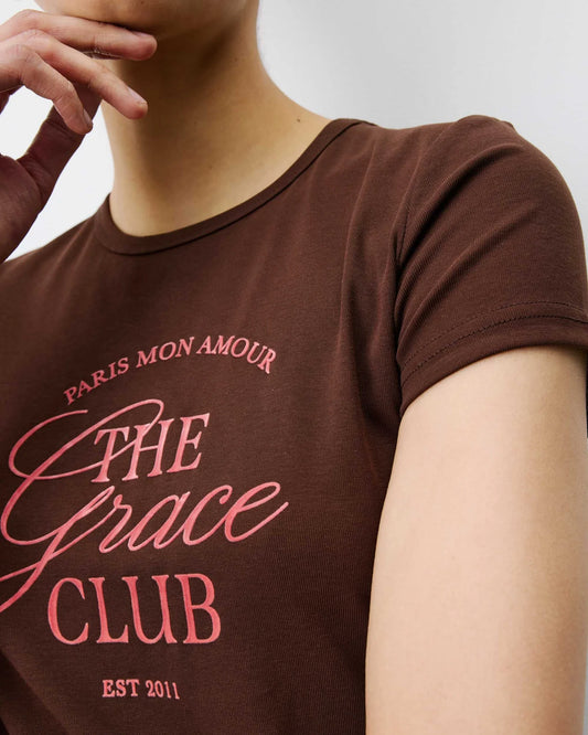 Camiseta Amoris de algodón en color marrón