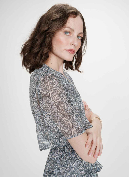 Vestido largo estampado ciel Venelle