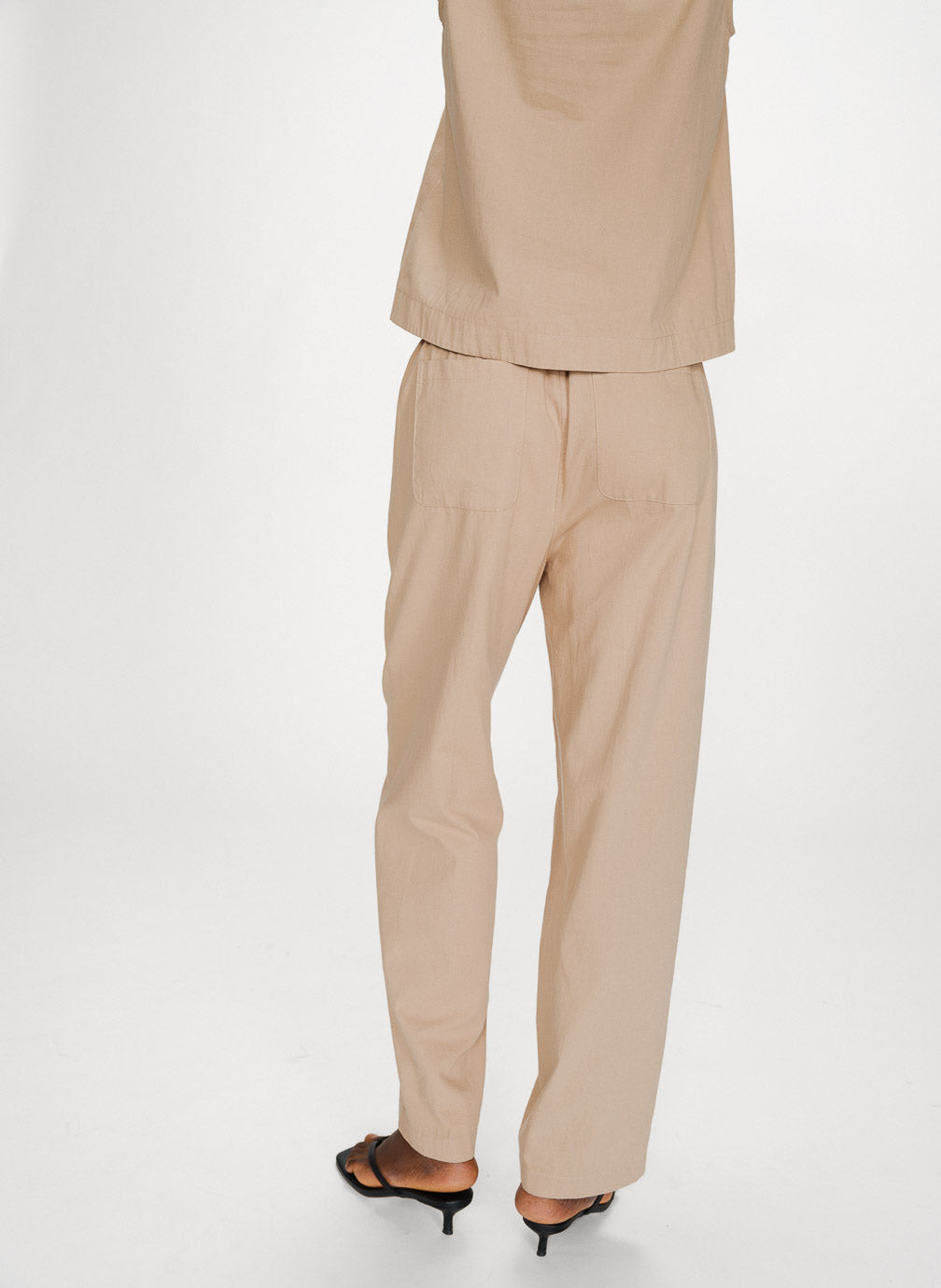 Pantalón recto de algodón sable Rhode