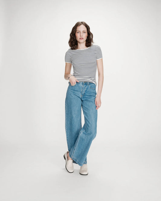 Camiseta de rayas color azul marino Vendredi