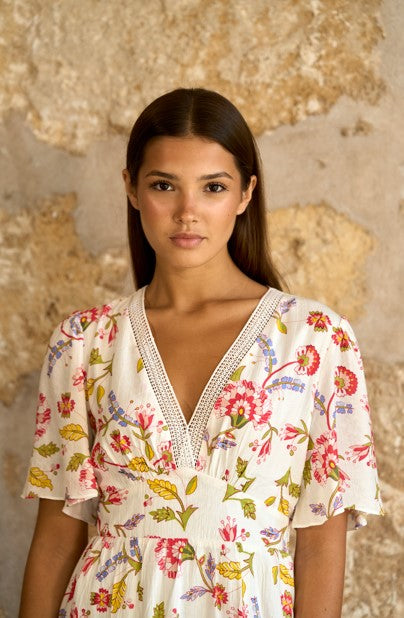 Vestido corto floral Alma