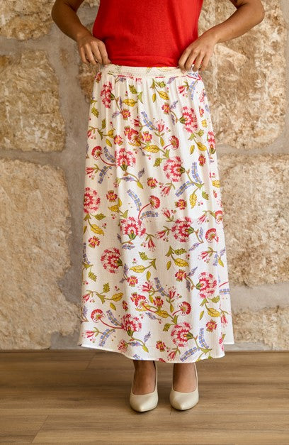 Falda larga floral Léonie