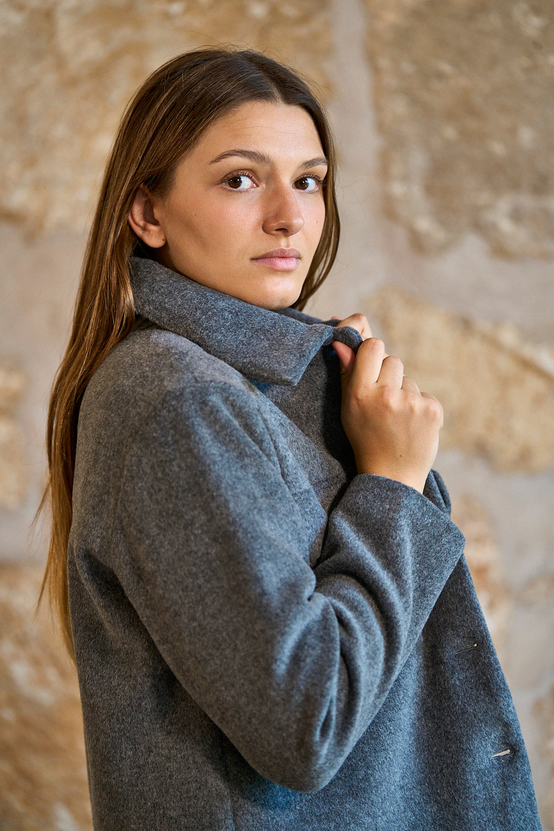 Chaqueta de paño gris