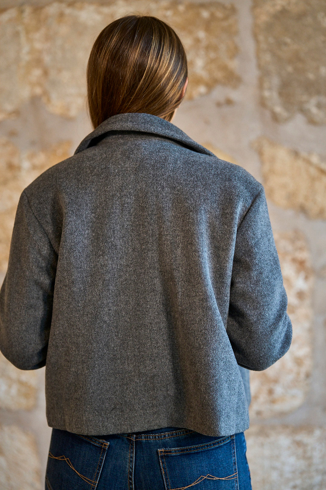 Chaqueta de paño gris