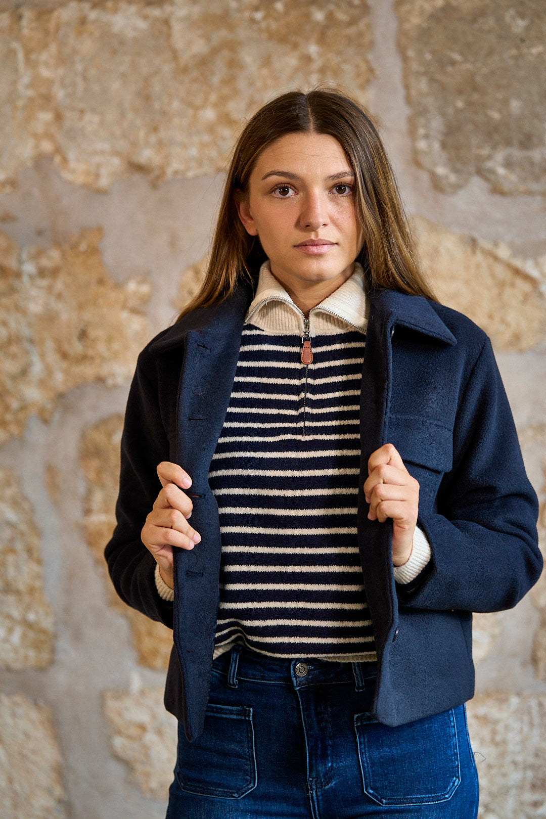 Chaqueta de paño azul marino