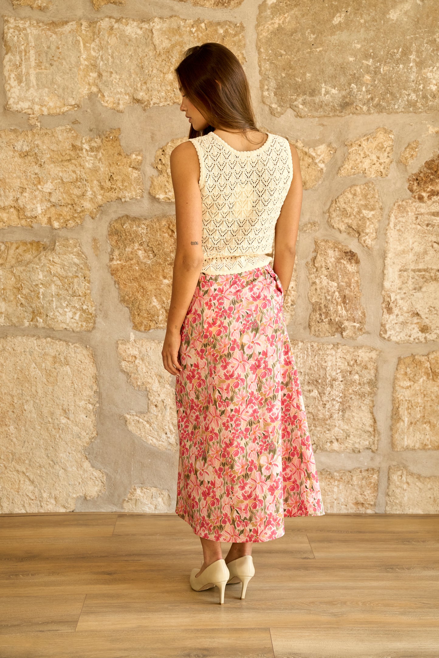 Falda midi floral Léa