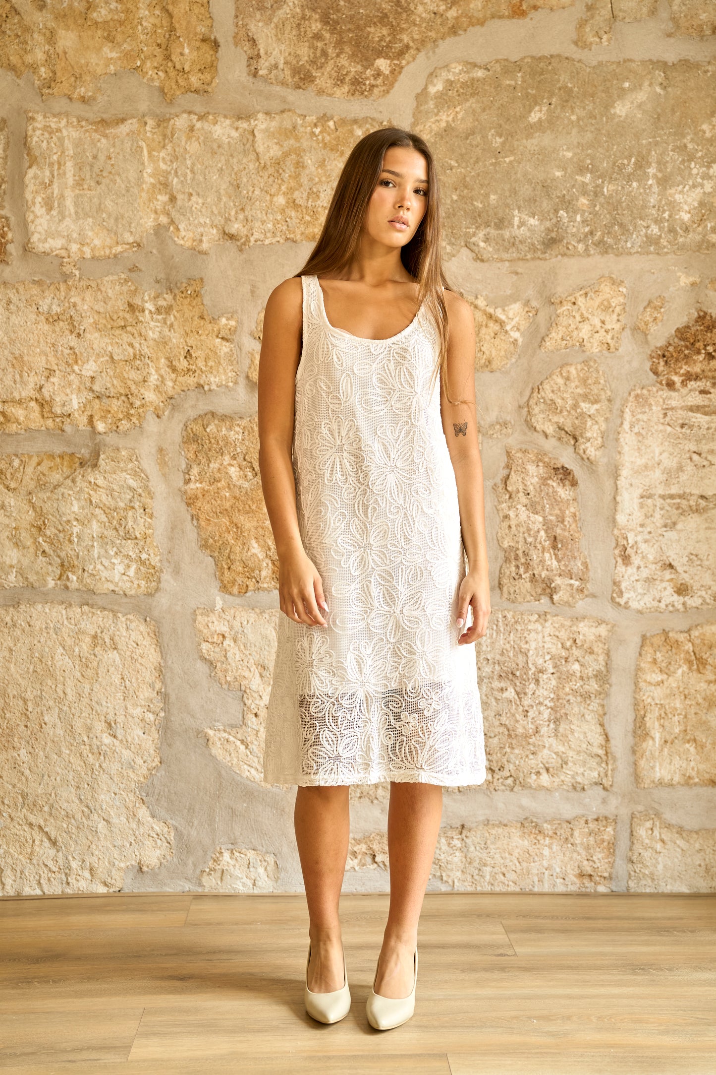Vestido midi Olivia en color blanco