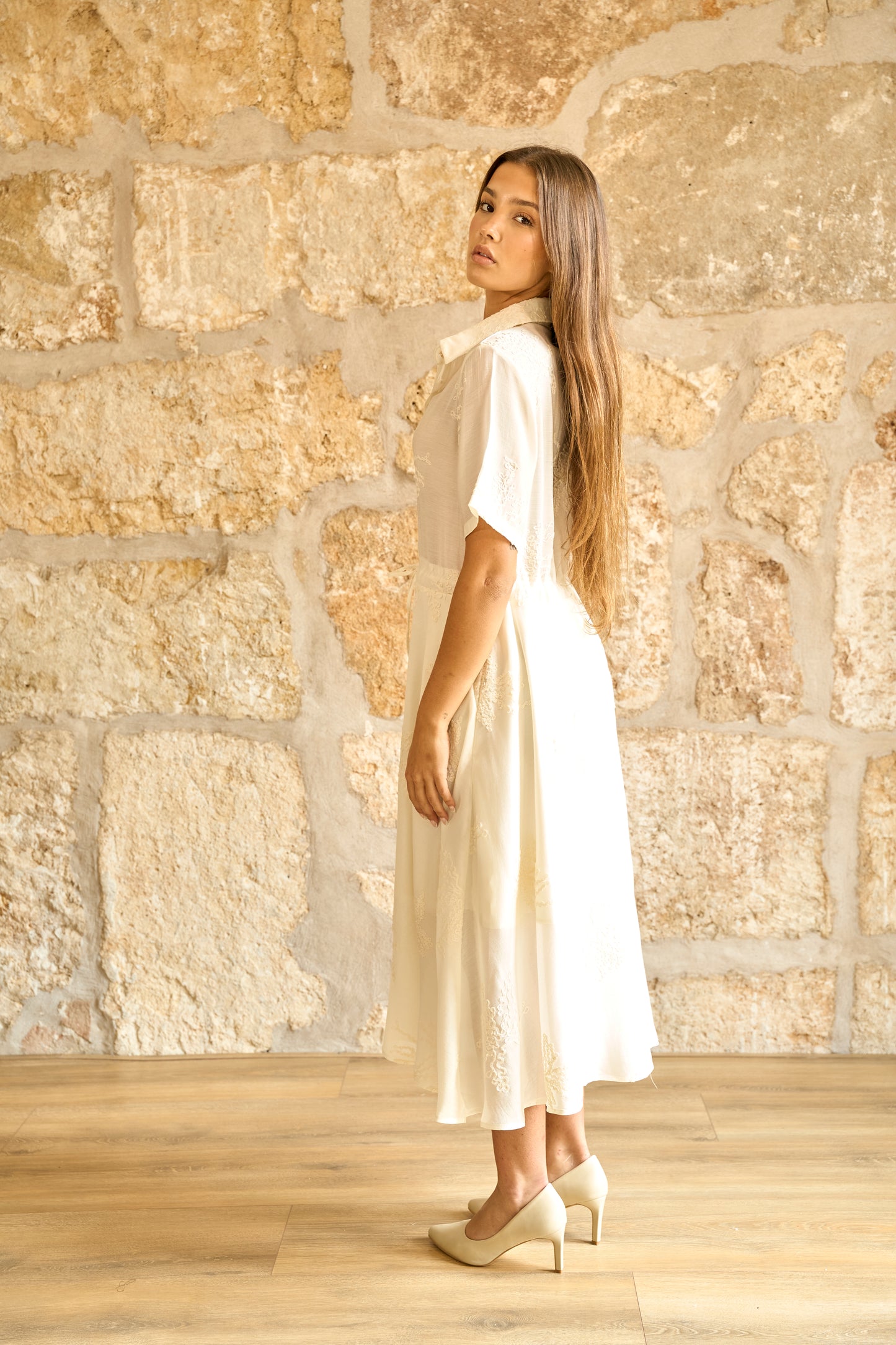 Vestido camisero bordado Elisa