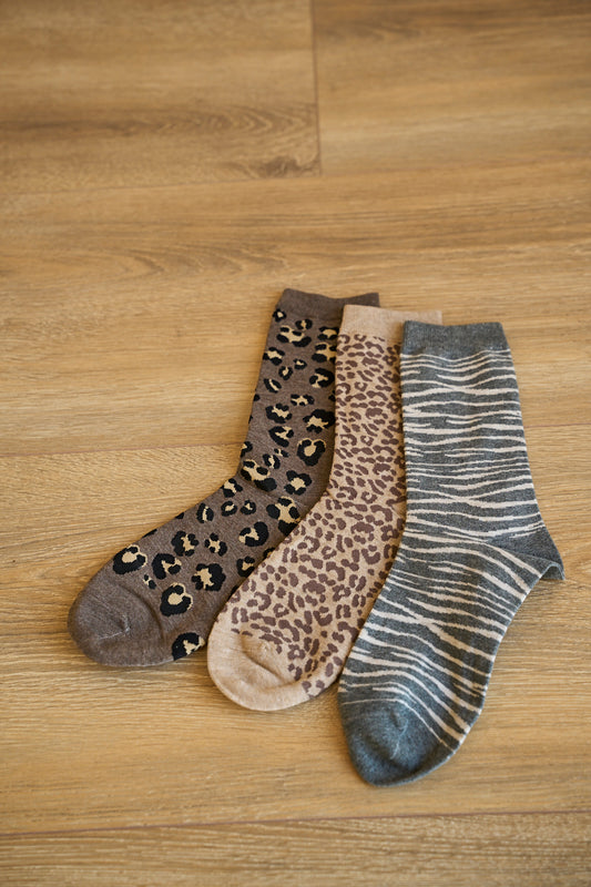 Pack 3 mitjons animal print | Cotó talla 35-40