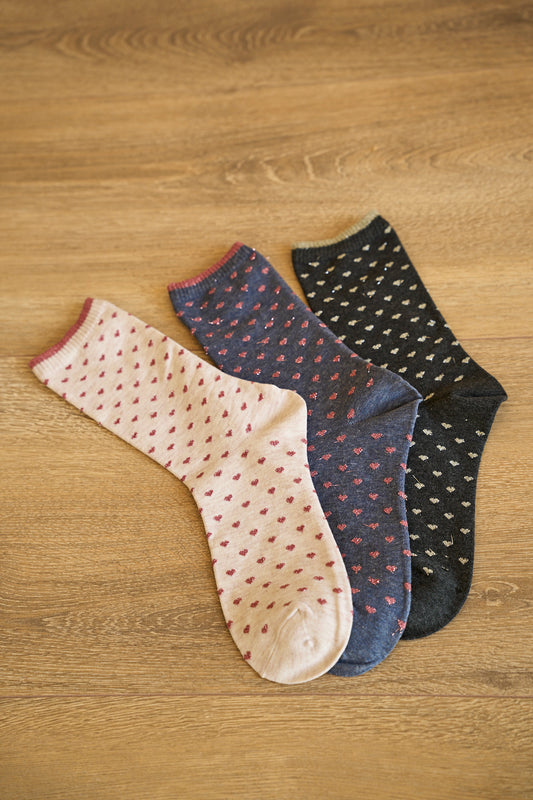 Pack 3 mitjons amb cors | Cotó talla 35-40