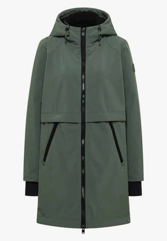 Abrigo softshell impermeable con capucha