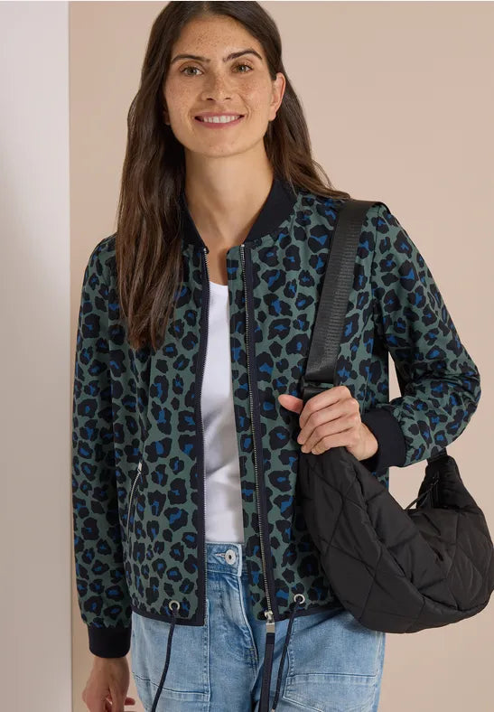 Chaqueta deportiva con estampado de leopardo para mujer