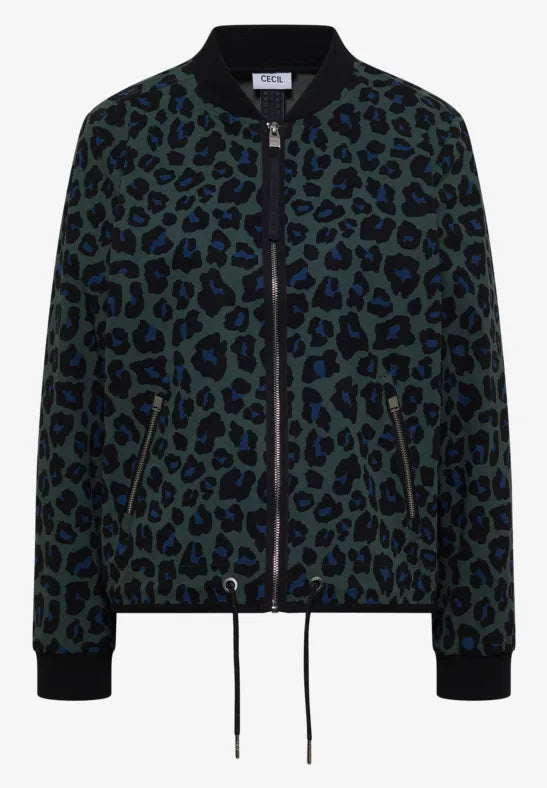 Chaqueta deportiva con estampado de leopardo para mujer