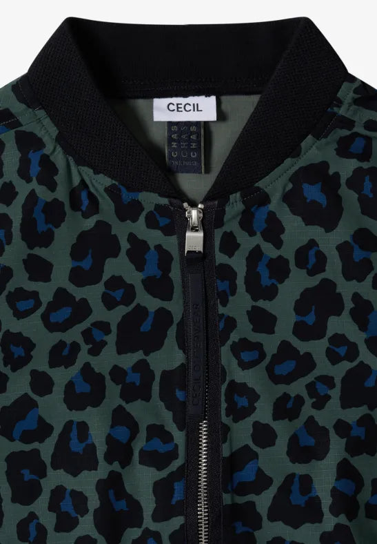 Chaqueta deportiva con estampado de leopardo para mujer
