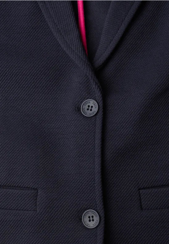 Blazer de punto con solapa en color azul marino