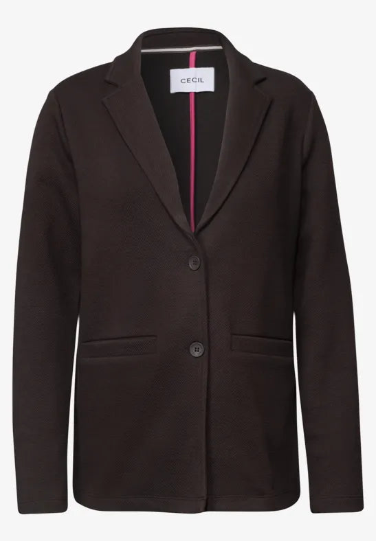 Blazer de punto con solapa en color marrón