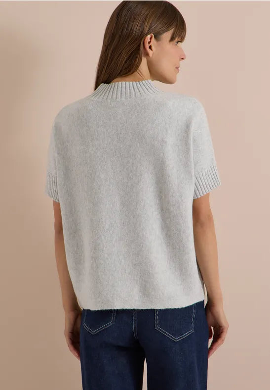 Jersey de punto de manga corta color gris