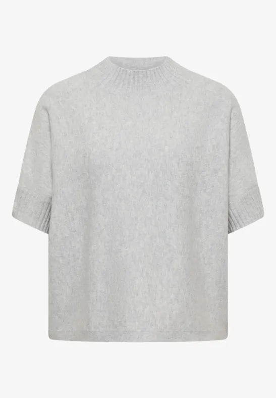 Jersey de punto de manga corta color gris
