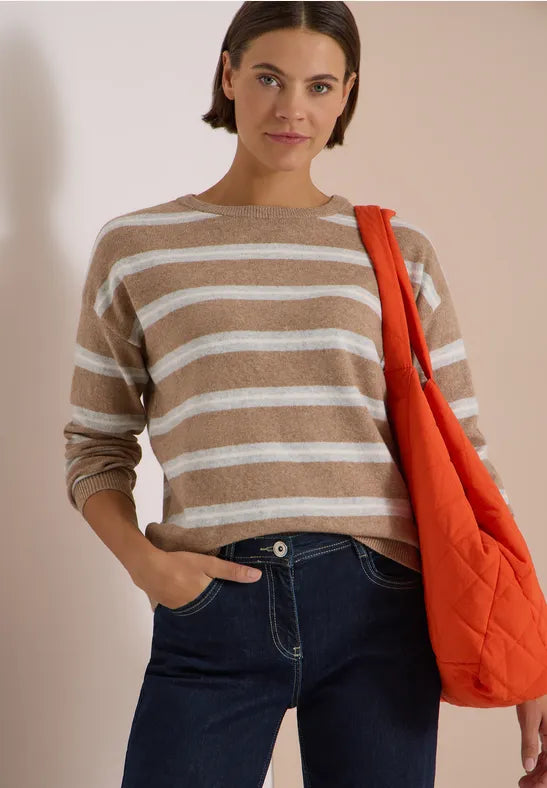 Jersey de rayas con cuello barco