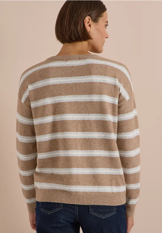 Jersey de rayas con cuello barco