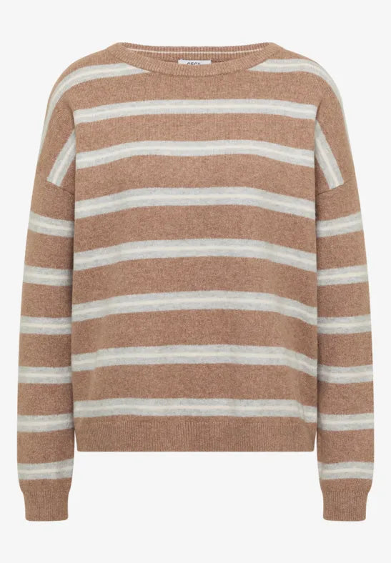 Jersey de rayas con cuello barco