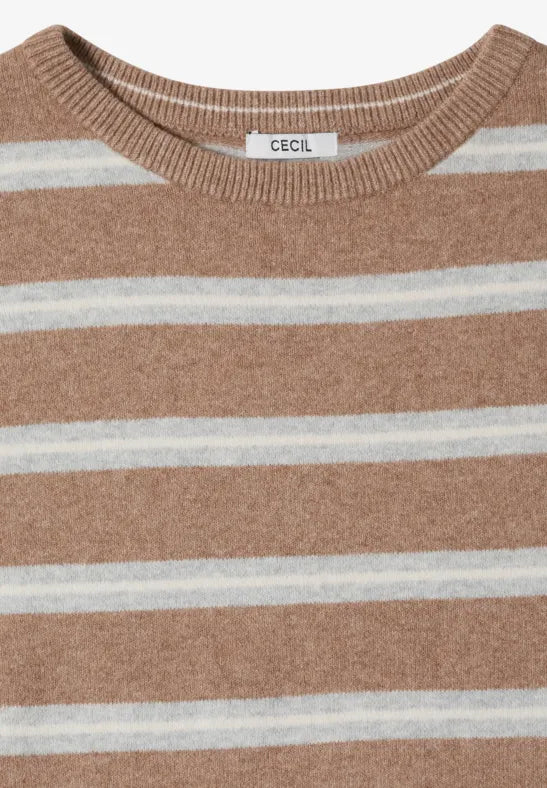 Jersey de rayas con cuello barco