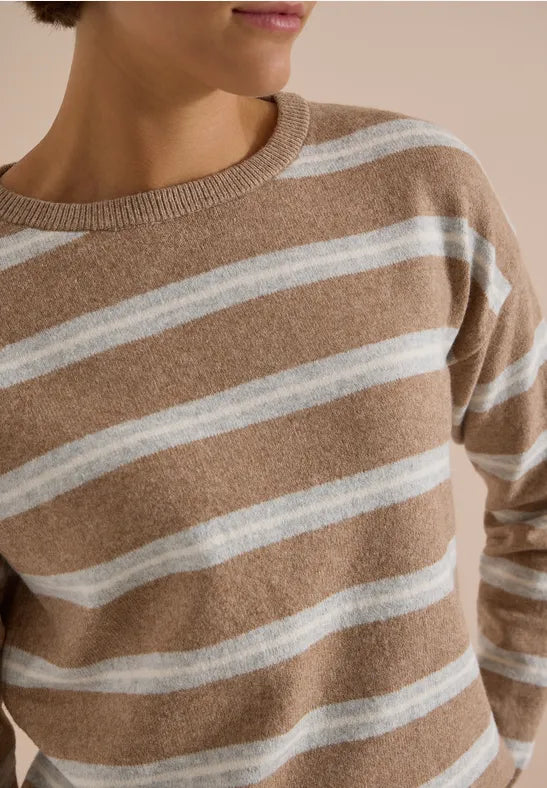 Jersey de rayas con cuello barco
