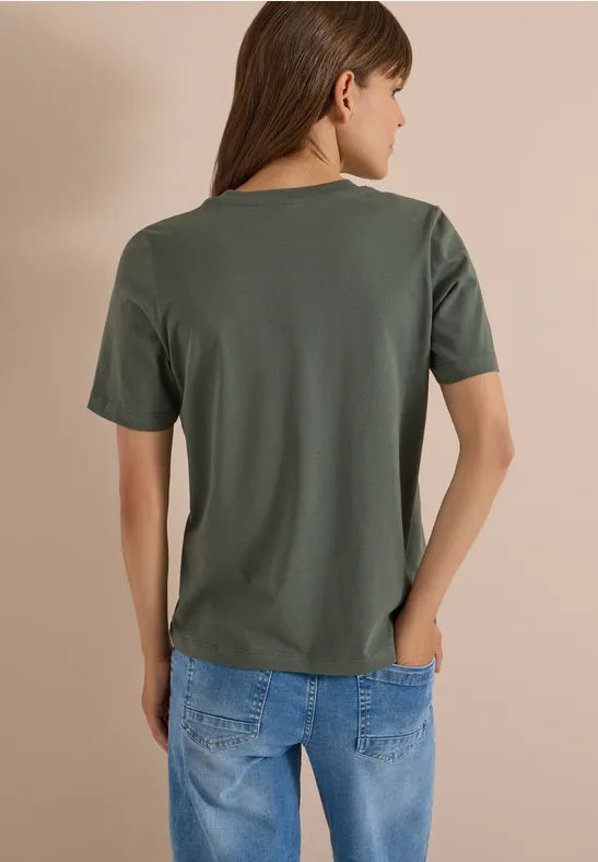 Camiseta de algodón con estampado de leopardo para mujer