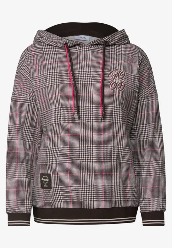 Sudadera de cuadros con capucha