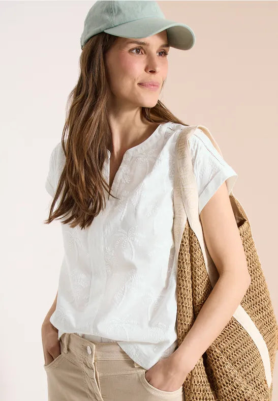 Blusa bordada color blanco