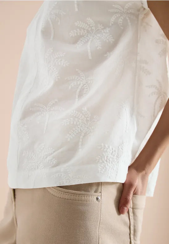 Blusa bordada color blanco