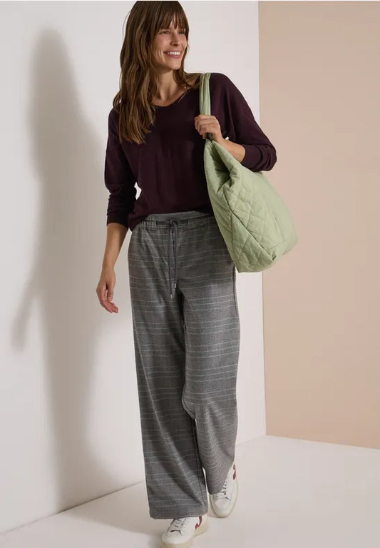 Pantalón de cuadros de pierna ancha