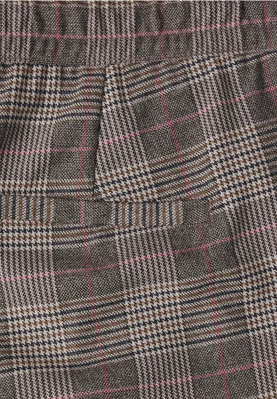 Pantalón de cuadros de pierna ancha en color marrón