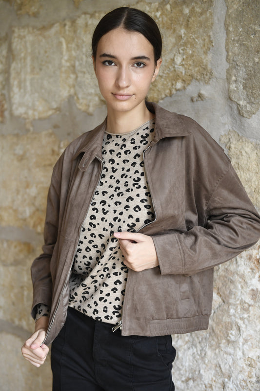 Jaqueta antelina Olivia Brown