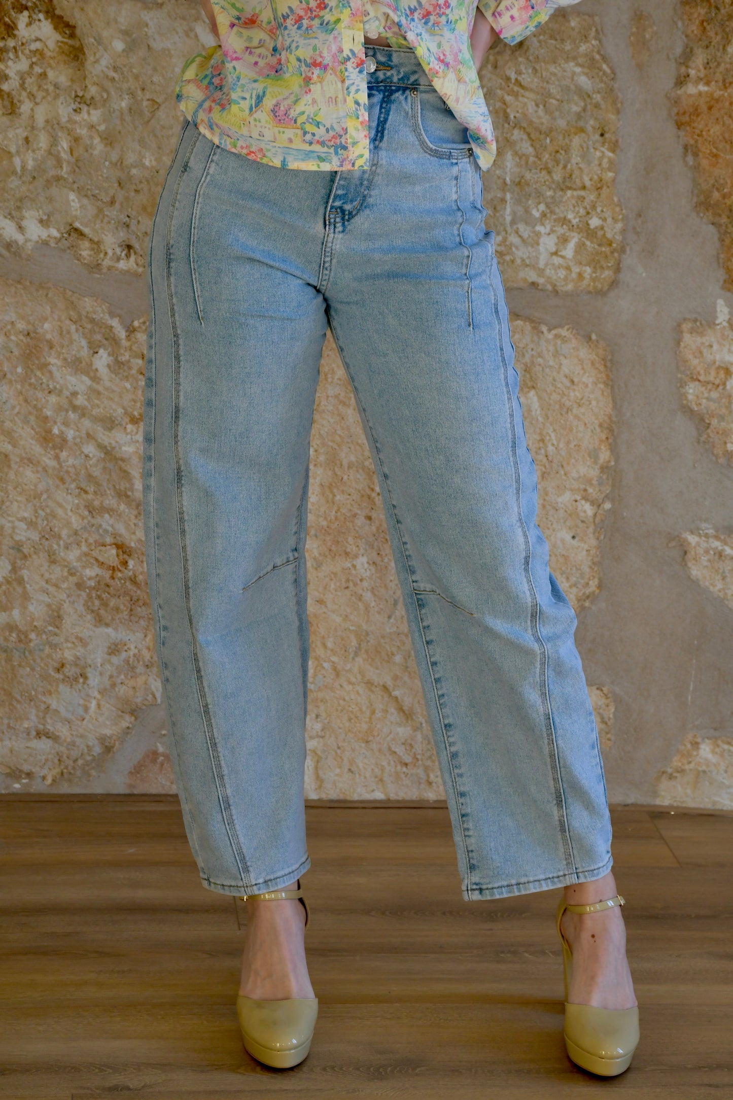 Pantalón denim corte Barrel