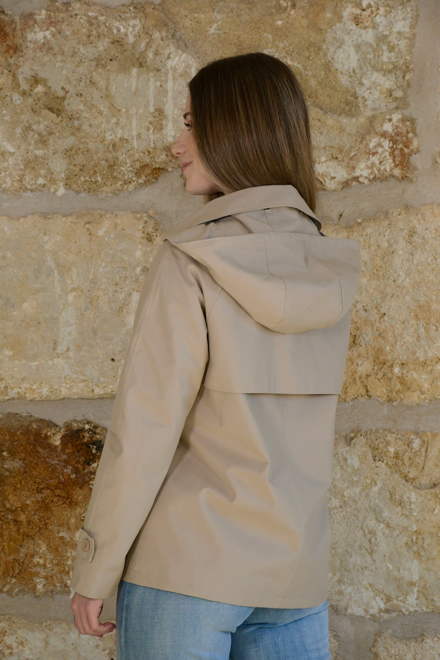 Chaqueta Impermeable Solène Beige