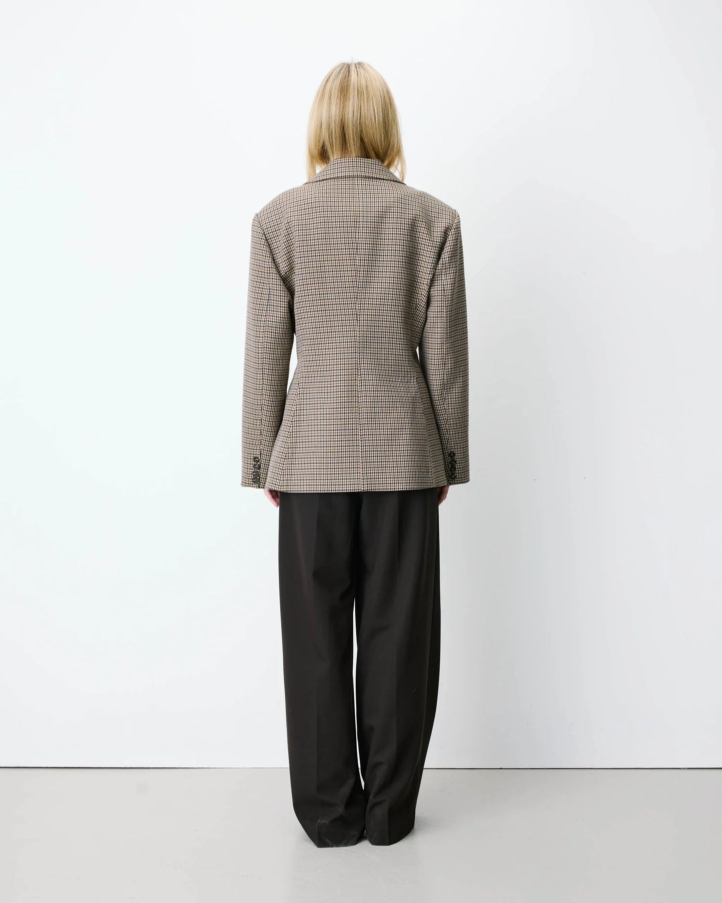 Blazer de pata de gallo beige Almond