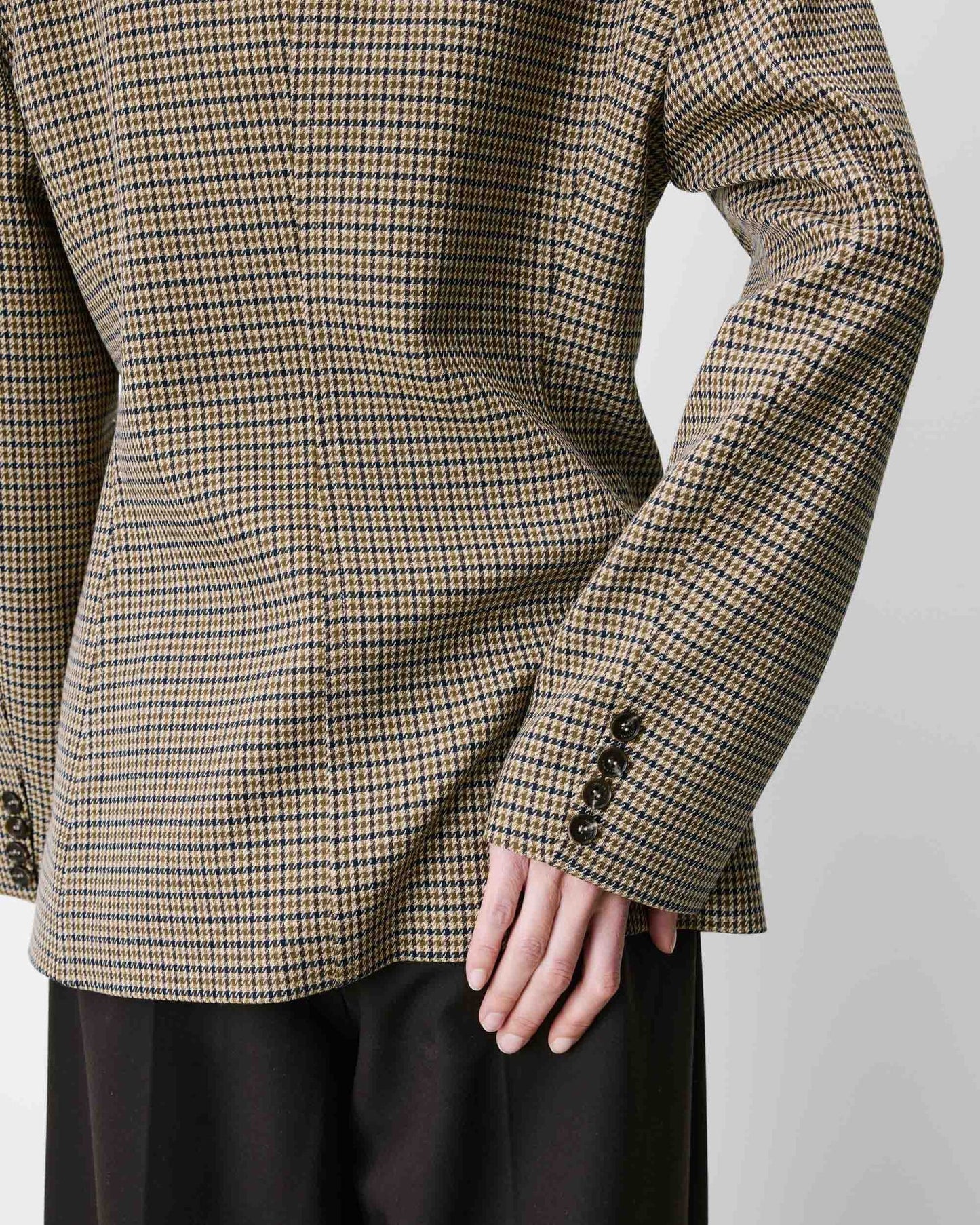 Blazer de pata de gallo beige Almond