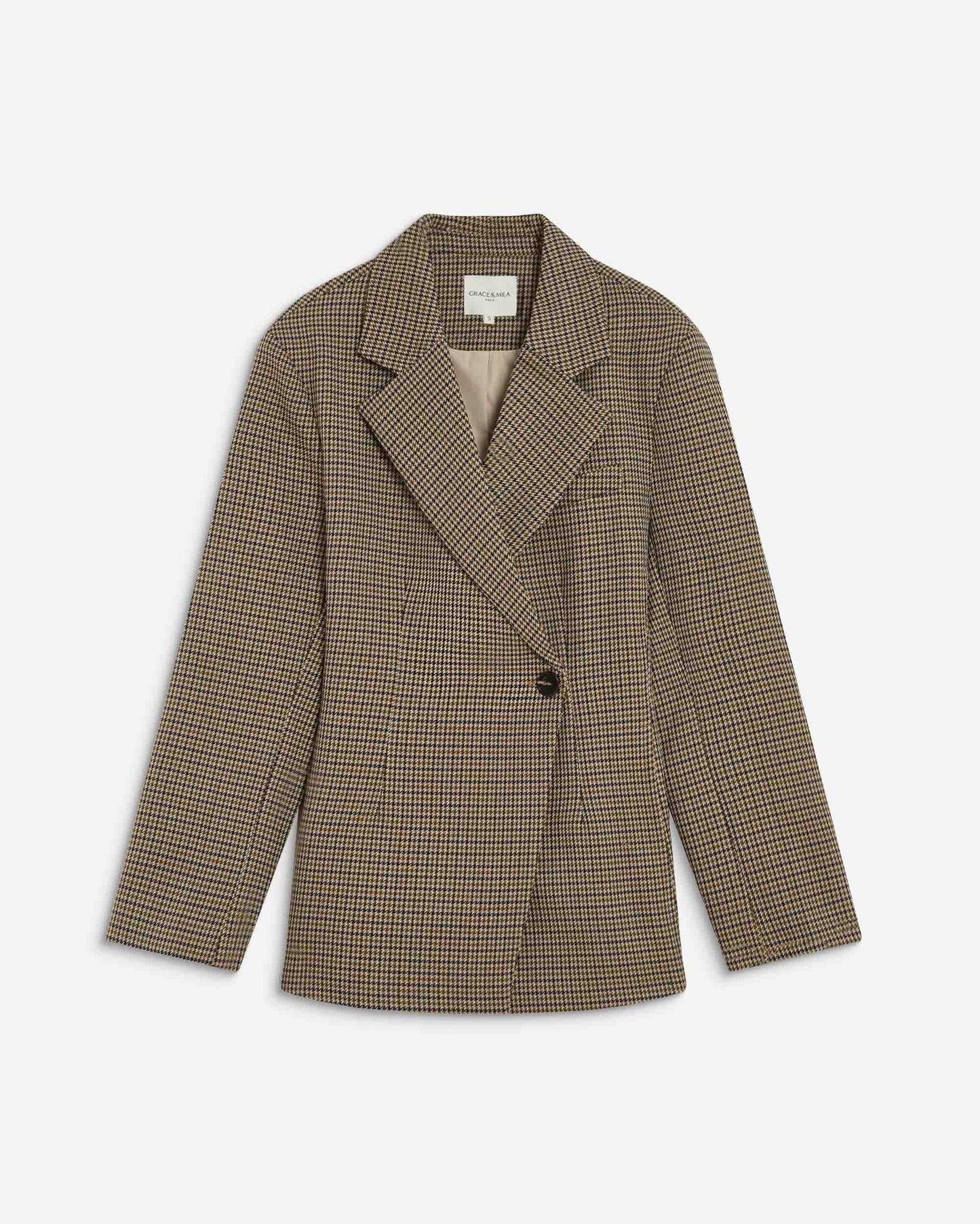 Blazer de pata de gallo beige Almond