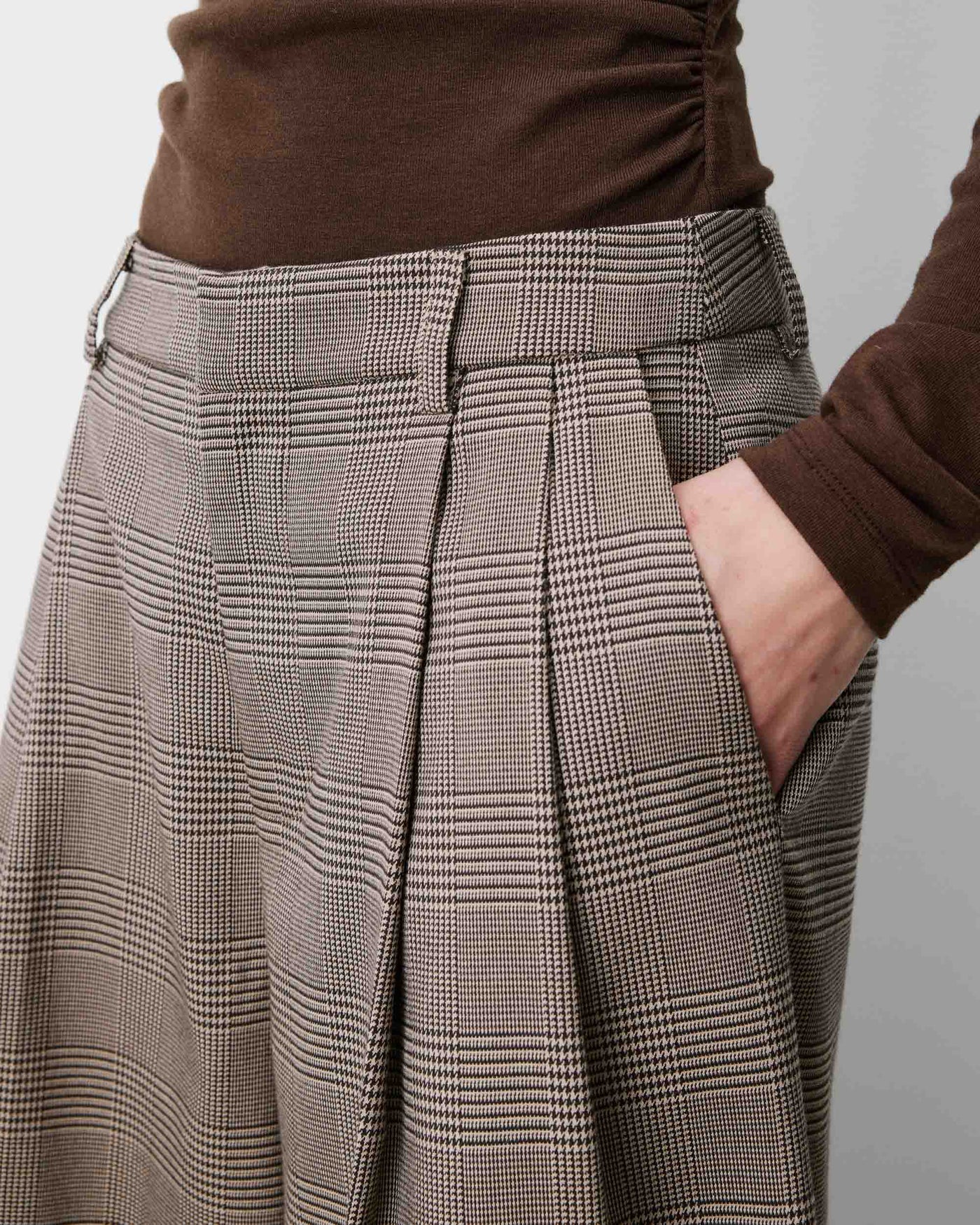 Pantalones Arnold culotte de pierna ancha con estampado de cuadros Príncipe de Gales
