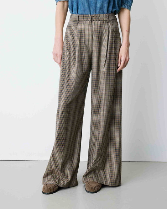 Pantalón de vestir amplio de pata de gallo Ayen
